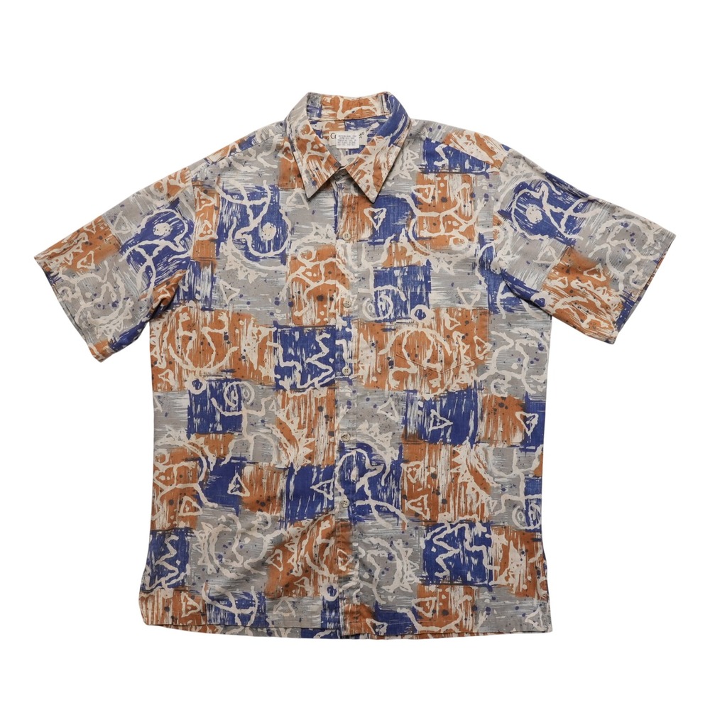Cooke Street Vintage 90s Aloha Shirt Mens L Geometric Hawaii USA
